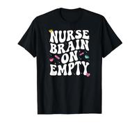 Nurse Brain On Empty Retro Coffee Slogan Graphic Camiseta gráfica económica, Hombre, Negro, M