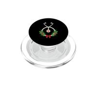 Nurse Christmas Stethoscope Wreath Holly Berry Xmas Nursing PopSockets PopGrip para MagSafe