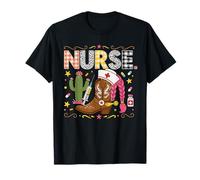 Nurse Cowgirl Western Boots Cactus Medical Stethoscope Camiseta