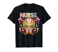 Nurse Cowgirl Western Boots Cactus Medical Stethoscope Camiseta