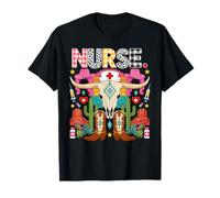 Nurse Cowgirl Western Boots Cactus Medical Stethoscope Camiseta