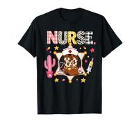 Nurse Cowgirl Western Boots Cactus Medical Stethoscope Camiseta