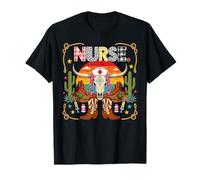 Nurse Cowgirl Western Boots Cactus Medical Stethoscope Camiseta