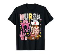 Nurse Cowgirl Western Boots Cactus Medical Stethoscope Camiseta