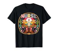 Nurse Cowgirl Western Boots Cactus Medical Stethoscope Camiseta