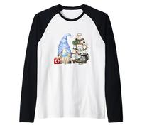 Nurse GNOME For Best Dad Nursing Doctor Funny Fathers Day Camiseta Manga Raglan