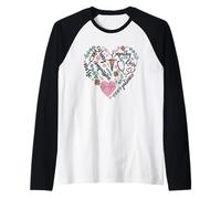 Nurse Heart Pattern For Women with Cute Nurse Leopard Print Camiseta Manga Raglan