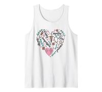 Nurse Heart Pattern For Women with Cute Nurse Leopard Print Camiseta sin Mangas