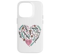 Nurse Heart Pattern For Women with Cute Nurse Leopard Print Carcasa para iPhone 14 Pro