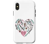 Nurse Heart Pattern For Women with Cute Nurse Leopard Print Carcasa para iPhone X/XS