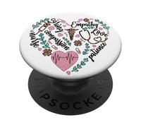 Nurse Heart Pattern For Women with Cute Nurse Leopard Print PopSockets PopGrip Adhesivo