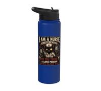 Nurse Humour i am a nurse of course I'm Crazy Funny Nursing Stainless Steel Insulated Water Bottle