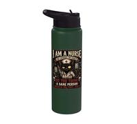 Nurse Humour i am a nurse of course I'm Crazy Funny Nursing Stainless Steel Insulated Water Bottle