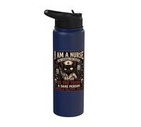 Nurse Humour i am a nurse of course I'm Crazy Funny Nursing Stainless Steel Insulated Water Bottle
