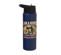 Nurse Humour i am a nurse of course I'm Crazy Funny Nursing Stainless Steel Insulated Water Bottle