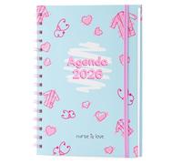 Nurse is Love Agenda 2025 2026-16 Meses para Enfermeras y Estudiantes con Diseños, Notebook Planificador Semanal, Mensual y Motivación Diaria | Regalo para Enfermeras, Médicos y TCAE - AZUL