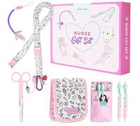 Nurse is Love Set 5 Pzas. Regalos Enfermera Original Y TCAE | Tijeras Enfermeria + Salva bolsillos Enfermeria + Bolígrafos 4 Tintas + Organizador De Bolsillo + Lanyard + Porta Tijeras | Accesorios