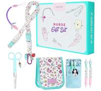 Nurse is Love Set 5 Pzas. Regalos Enfermera Original Y TCAE | Tijeras Enfermeria + Salva bolsillos Enfermeria + Bolígrafos 4 Tintas + Organizador De Bolsillo + Lanyard + Porta Tijeras | Accesorios
