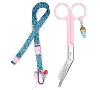 Nurse is Love Set para Enfermera y TCAE (2uds). Lanyard Personalizado + Tijeras Enfermeria Curva PINK | Ideal para una Enfermeras | Usa con Salvabolsillos - Regalos Originales, Accesorios