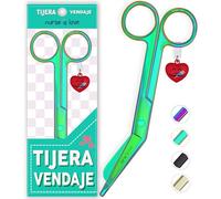 Nurse is Love Tijeras Mayo Punta Roma - Tijeras de Primeros Auxilios para Vendajes | Kit Primeros Auxilios | Acero Inoxidable | Diseño Exclusivo con Charm CG