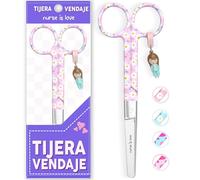 Nurse is Love Tijeras Mayo Punta Roma - Tijeras de Primeros Auxilios para Vendajes | Kit Primeros Auxilios | Acero Inoxidable | Diseño Exclusivo con Charm P Ds