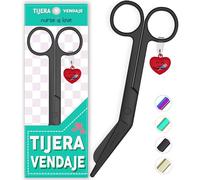 Nurse is Love Tijeras Mayo Punta Roma - Tijeras de Primeros Auxilios para Vendajes | Kit Primeros Auxilios | Acero Inoxidable | Diseño Exclusivo con Charm BL