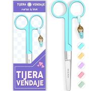 Nurse is Love Tijeras Mayo Punta Roma - Tijeras de Primeros Auxilios para Vendajes | Kit Primeros Auxilios | Acero Inoxidable | Diseño Exclusivo con Charm Aqu