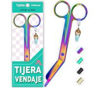 Nurse is Love Tijeras Mayo Punta Roma - Tijeras de Primeros Auxilios para Vendajes | Kit Primeros Auxilios | Acero Inoxidable | Diseño Exclusivo con Charm Cr