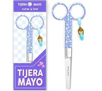 Nurse is Love Tijeras Mayo Punta Roma - Tijeras de Primeros Auxilios para Vendajes | Kit Primeros Auxilios | Acero Inoxidable | Diseño Exclusivo con Charm Rainb
