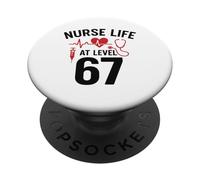 Nurse Life at Level 67 Funny Medical Student 67 Meme PopSockets PopGrip Adhesivo