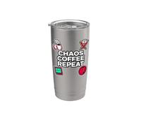 Nurse Life Chaos Coffee Repeat ER Medical Vaso térmico de acero inoxidable de doble pared