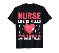 Nurse Life Is Filled with Heartbeats and Sweet Treats Camiseta