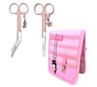 Nurse Life Pack MAXI2 | Tijeras Mayo y Pico Pato y organizador - Punta Roma | - I love it -, Punta Redonda | Enfermera Profesional, Primeros Auxilios, Vendaje. (Rosa y Rosa claro)