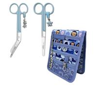 Nurse Life Pack MAXI2 | Tijeras Mayo y Pico Pato y organizador - Punta Roma | - I love it -, Punta Redonda | Enfermera Profesional, Primeros Auxilios, Vendaje. (Azul y Mosaico Mascotas)