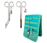 Nurse Life Pack MAXI2 | Tijeras Mayo y Pico Pato y organizador - Punta Roma | - I love it -, Punta Redonda | Enfermera Profesional, Primeros Auxilios, Vendaje. (Acero y Verde)