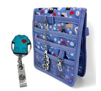 Nurse Life Pack Salvabolsillos y Extensible | No Todos Son Iguales | Organizador Bolsillo Enfermeria | Original Regalo Enfermera | para Guardar Tijeras y Accesorios (Azul Perro Flores Casaca)