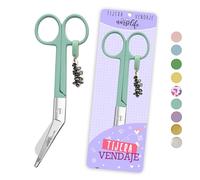 Nurse Life Tijeras Enfermeria Punta Curva - Ideal para Porta tijeras Enfermeras - Punta Redonda Profesional Enfermeria - Primeros Auxilios - Tijeras Pico Pato (Verde Agua)
