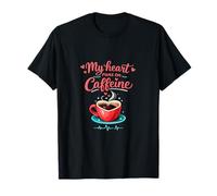 Nurse Night Shift Cafeína Corazón Taza de café Gráfico Camiseta