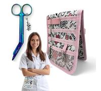 Nurse PACK Salvabolsillos y Tijera | No todos son iguales | Organizador de Bolsillo Enfermeria | Original regalo enfermera | Para guardar Tijeras y Accesorios (ROSA FLORES TIRITAS)