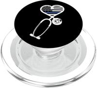 Nurse Police Wife Officer Thin Blue Line Heart Flag Black PopSockets PopGrip para MagSafe