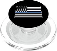 Nurse Police Wife Officer Thin Blue Line Heart Flag PopSockets PopGrip para MagSafe
