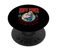 Nurse Power Saving Life Is My Job Not All Heroes Wear Capes PopSockets PopGrip Adhesivo
