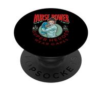 Nurse Power Saving Life Is My Job Not All Heroes Wear Capes PopSockets PopGrip Adhesivo