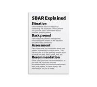 Nurse SBAR Report Guide Canvas Print Patient Educational Poster for Hospital Office Nursing School(Framed,08x12inch(20x30cm))