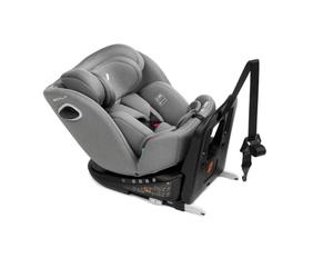 Nurse Scala Silla de Coche i-Size 40-150 cm, Giratoria 360º, ISOFIX con Top Tether, A Contramarcha y A Favor de la Marcha, Protección Lateral, Gris