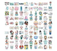 Nurse Stickers, Medical Decals, Laptop Accessories, 100 Pieces Funny Nursing Stickers Notebook, Suitcase, Lunch Box, Ideal for Students, Coworkers, Friends, Graduation Use