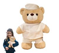 Nurse Stuffed Bear, Cute Plush Toys, 11.81x7.87x2.76 Inches Animal Doll with Soft Filling, Durable Stuffed Animal with Cuddly Design, Plush Toy with Nurse Uniform Style, Gift Toy for Kids Bedroom