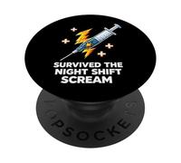 Nurse Survived The Night Shift Scream PopSockets PopGrip Adhesivo