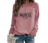 Nurse Sweatshirt Funny Nursing Womens Coffee Scrubs Rubber Gloves Long Sleeve Crewneck Pullover for Nurses