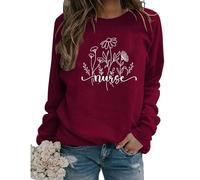 Nurse Sweatshirt Funny Nursing Womens Coffee Scrubs Rubber Gloves Long Sleeve Crewneck Pullover for Nurses